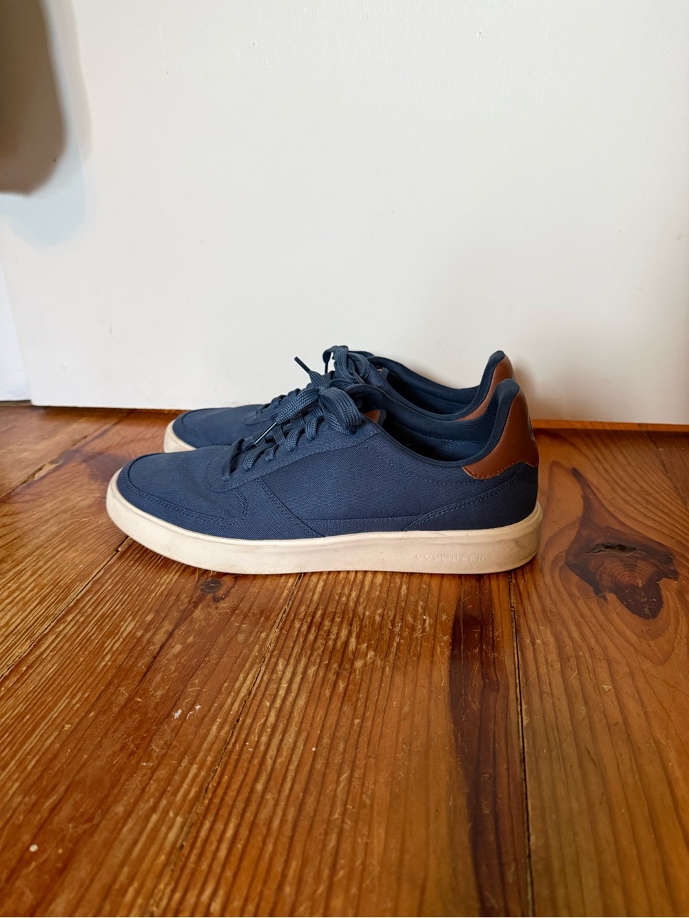Cole Haan Grand Navy Low-Top Lace-Up Sneakers with White Sole - Picture 2 of 7